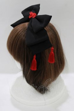 画像2: metamorphose / 無地タッセル付きリボンカチューシャ  ブラック H-26-02-12-068-ME-AC-NS-ZH