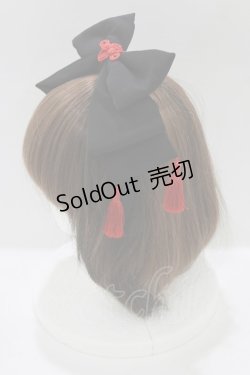 画像2: metamorphose / 無地タッセル付きリボンカチューシャ  ブラック H-26-02-12-068-ME-AC-NS-ZH