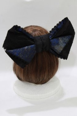 画像1: Hoshibako Works / 月影の待ちびと リボンクリップ  ネイビー H-26-02-12-070-LO-ZA-NS-ZH