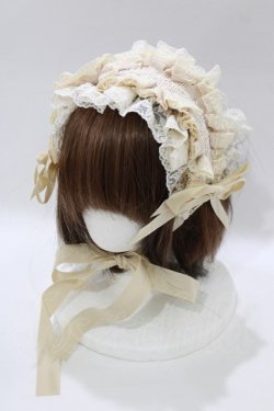 画像1: Hoshibako Works / リリアンヌ姉妹ヘッドドレス  生成り H-26-02-12-071-LO-AC-NS-ZH