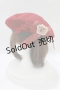 metamorphose / エンブレムワッペン付ベレー  ワイン H-26-02-12-072-ME-AC-NS-ZH