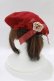 画像1: metamorphose / エンブレムワッペン付ベレー  ワイン H-26-02-12-072-ME-AC-NS-ZH (1)