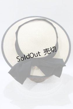 画像2: an another angelus / 配色ブリムバックリボンキャノチェ  BLACK H-26-02-12-075-CA-AC-NS-ZH