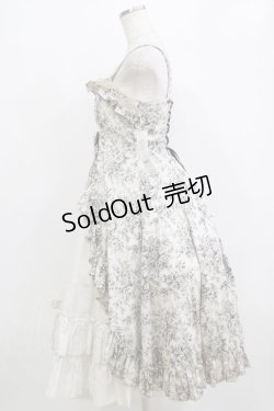 画像2: Victorian maiden / トワルドロココブーケフリルリボンジャンパースカート Free ブラック H-26-02-12-008-CL-OP-NS-ZH