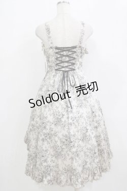 画像3: Victorian maiden / トワルドロココブーケフリルリボンジャンパースカート Free ブラック H-26-02-12-008-CL-OP-NS-ZH