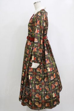 画像2: axes femme kawaii / 森のケーキ屋さん柄ワンピース M ブラウン H-26-02-12-011-AX-OP-NS-ZH