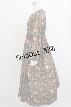 画像2: axes femme kawaii / 森のケーキ屋さん柄ワンピース M ブラウン H-26-02-12-011-AX-OP-NS-ZH