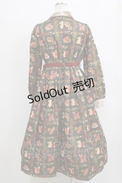 画像3: axes femme kawaii / 森のケーキ屋さん柄ワンピース M ブラウン H-26-02-12-011-AX-OP-NS-ZH