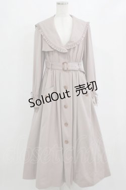 画像1: Ank Rouge / セーラーカラーロングトレンチコート M ピンク H-26-02-12-013-CA-CO-NS-ZH