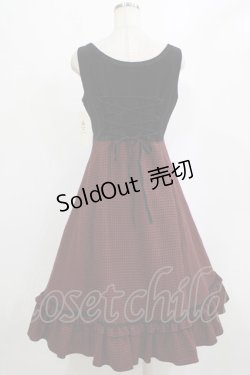 画像3: Victorian maiden / ヴィクトリアンベルベットブライアジャンパースカート Free 千鳥ボルドー H-26-02-12-014-CL-OP-NS-ZH
