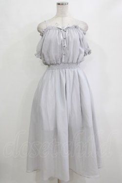 画像1: Ank Rouge / オフショルシフォンロングワンピース M グレー H-26-02-12-021-CA-OP-NS-ZH