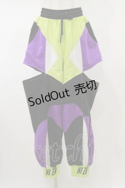 画像1: NieR Clothing / CYBER DESIGN SIDE CUT OUT PANTS F 黒 H-26-02-13-041-PU-PA-AK-ZH