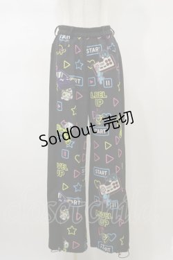 画像1: NieR Clothing / 総柄パンツ F 黒 H-26-02-13-042-PU-PA-AK-ZH