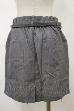 画像2: NieR Clothing / ダブルベルトミニスカート F グレー H-26-02-13-046-PU-SK-AK-ZH