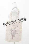 Fi.n.t / ローズブーケ刺繍別珍トートバッグ  ピンクベージュ H-26-02-13-005-CA-BG-KB-ZH