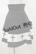 Moi-meme-Moitie / 十字架3段スカート 2 ブラック×ホワイト H-26-02-13-050-MO-SK-KB-ZH