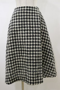 画像1: Jane Marple Dans Le Salon / ハウンドトゥースフレアスカート  ブラック×オフホワイト H-26-02-13-053-JM-SK-KB-ZH
