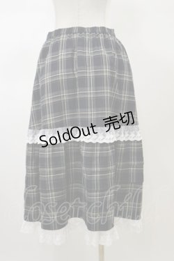 画像2: merry jenny / タックフリルミディスカート  ネイビーチェック H-26-02-13-054-LO-SK-KB-ZH