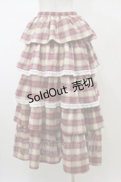 画像2: merry jenny / ティアードティアードチェックスカート  レッド H-26-02-13-055-LO-SK-KB-ZH