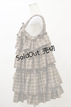 画像3: merry jenny / チェックホイップクリームミニワンピース  ブラウン H-26-02-13-056-LO-OP-KB-ZH