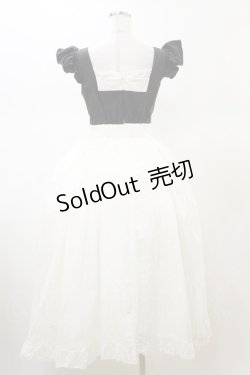 画像2: PAIN / バイカラーエプロンドレス  ブラック×ホワイト H-26-02-13-058-LO-OP-KB-ZH