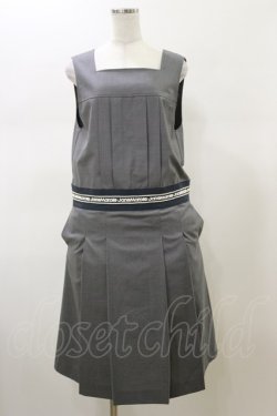 画像1: Jane Marple / Logo lace yoke dormitory dress  ミックスグレー H-26-02-13-060-JM-OP-KB-ZH