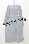 m petit by misako / AM*レースエリプリーツワンピース S ブルー H-26-02-13-075-LO-OP-KB-ZH