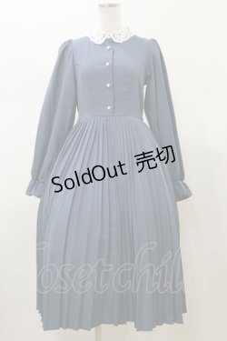 画像1: m petit by misako / AM*レースエリプリーツワンピース S ブルー H-26-02-13-075-LO-OP-KB-ZH