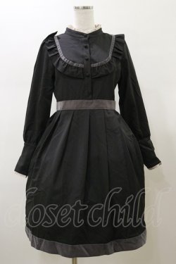 画像1: Fi.n.t / ベロアリボン使いヴィクトリアワンピース  ブラック H-26-02-13-076-CA-OP-KB-ZH