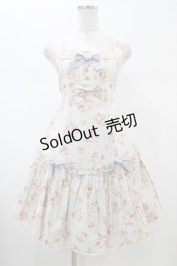 画像1: metamorphose / 花柄Aラインジャンパースカート Free サックス H-26-02-13-1030-ME-OP-NS-ZH