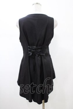 画像2: axes femme POETIQUE / ノーカラーロングベスト M ブラック H-26-02-13-1043-AX-TO-NS-ZH