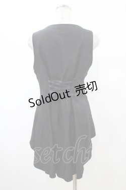 画像2: axes femme POETIQUE / ノーカラーロングベスト M ブラック H-26-02-13-1043-AX-TO-NS-ZH