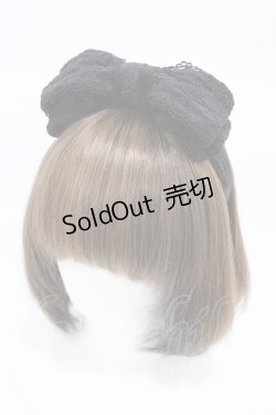 画像1: BABY,THE STARS SHINE BRIGHT / 別珍リボンヘアバンド  ブラック H-26-02-13-1005-BA-AC-NS-ZH