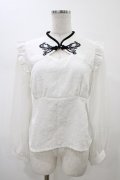 axes femme POETIQUE / チャイナバタフライ刺繍ブラウス M オフ H-26-02-13-1046-AX-BL-NS-ZH