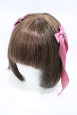 画像1: LOTUS ribbon / ツインテールリボンバレッタ  ピンク H-26-02-13-1006-EL-ZA-NS-ZH (1)