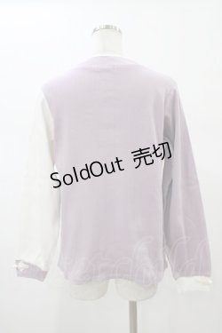 画像2: axes femme / チャイナボタンバイカラープルオーバー M ラベンダー H-26-02-13-1052-AX-TO-NS-ZH