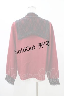 画像2: DearMyLove / ハートリボンレースセーラー襟ブラウス 3L レッド H-26-02-13-1054-EL-BL-NS-ZH