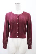 Amavel / 透かし編みカーディガン Free ボルドー H-26-02-13-1055-CA-TO-NS-ZH