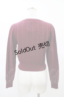 画像2: Amavel / 透かし編みカーディガン Free ボルドー H-26-02-13-1055-CA-TO-NS-ZH