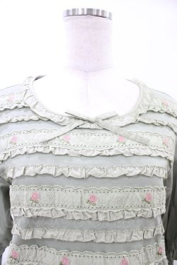 画像3: PINK HOUSE / ロージーレース使いカットソー M ハッカ H-26-02-13-1056-LO-TO-NS-ZH