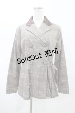 画像1: axes femme POETIQUE / プリーツデザインジャケット M ブラウン H-26-02-13-1058-AX-JA-NS-ZH