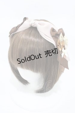 画像1: LOTUS ribbon / リボンクリップヘッドドレス  ベージュ H-26-02-13-1002-EL-AC-NS-ZH