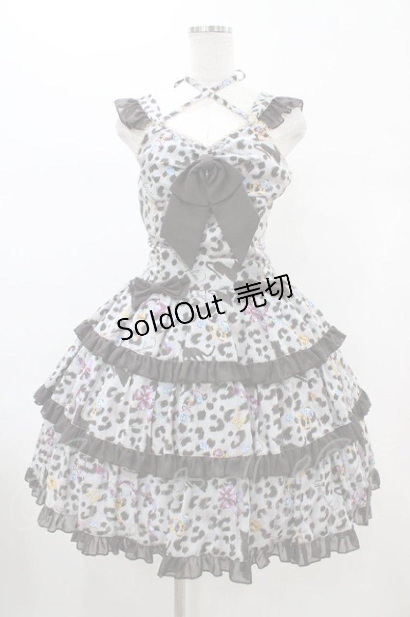 画像1: metamorphose / ジュエルレオパードローウエストジャンパスカート Free  H-26-02-13-1019-ME-OP-NS-ZH (1)
