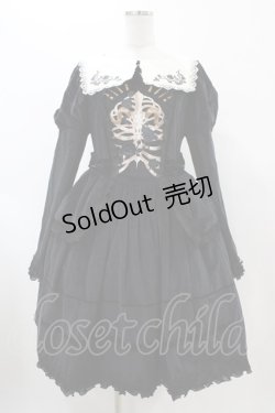 画像1: Lingxi（海外ロリータブランド） / ベロアワンピース XL ブラック H-26-02-13-1021-0-OP-NS-ZH