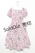 metamorphose / ハートひょう柄半袖ワンピース Free ピンク H-26-02-13-1027-ME-OP-NS-ZH