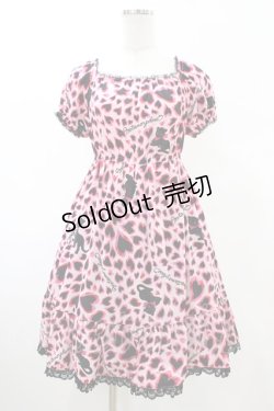 画像1: metamorphose / ハートひょう柄半袖ワンピース Free ピンク H-26-02-13-1027-ME-OP-NS-ZH