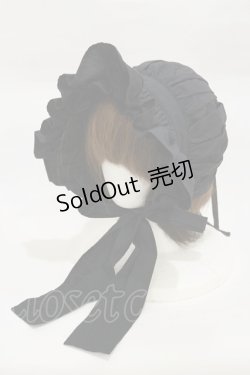 画像1: HERHUM / 後リボンフルボンネット  ブラック H-26-02-13-012-LO-AC-KB-ZH