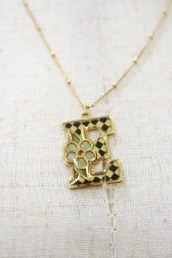 画像1: Michal Negrin / イニシャルネックレス  E/ゴールド H-26-02-13-018-LO-AC-KB-ZH