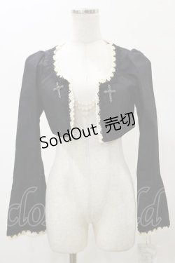 画像1: Moi-meme-Moitie / 十字架ボタンボレロ 2 ブラック×アイボリー H-26-02-13-022-MO-TO-KB-ZH