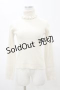 merry jenny / frillリブタートルニットtops  アイボリー H-26-02-13-037-LO-TO-KB-ZH